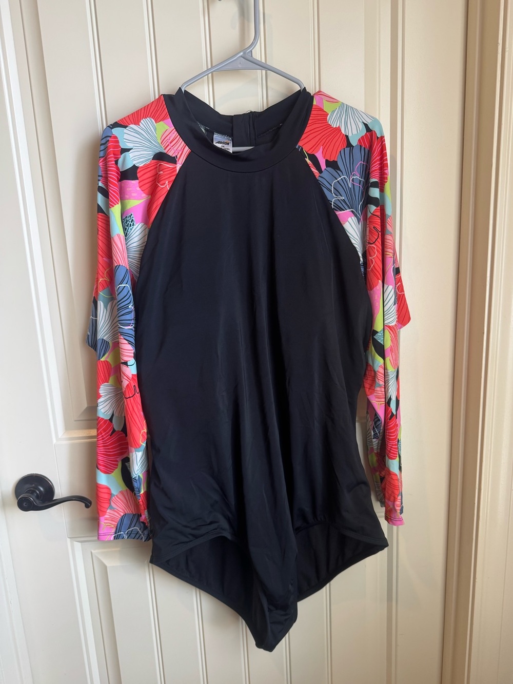 Active, rashguard LS Black One-Piece Swimsuit 3X